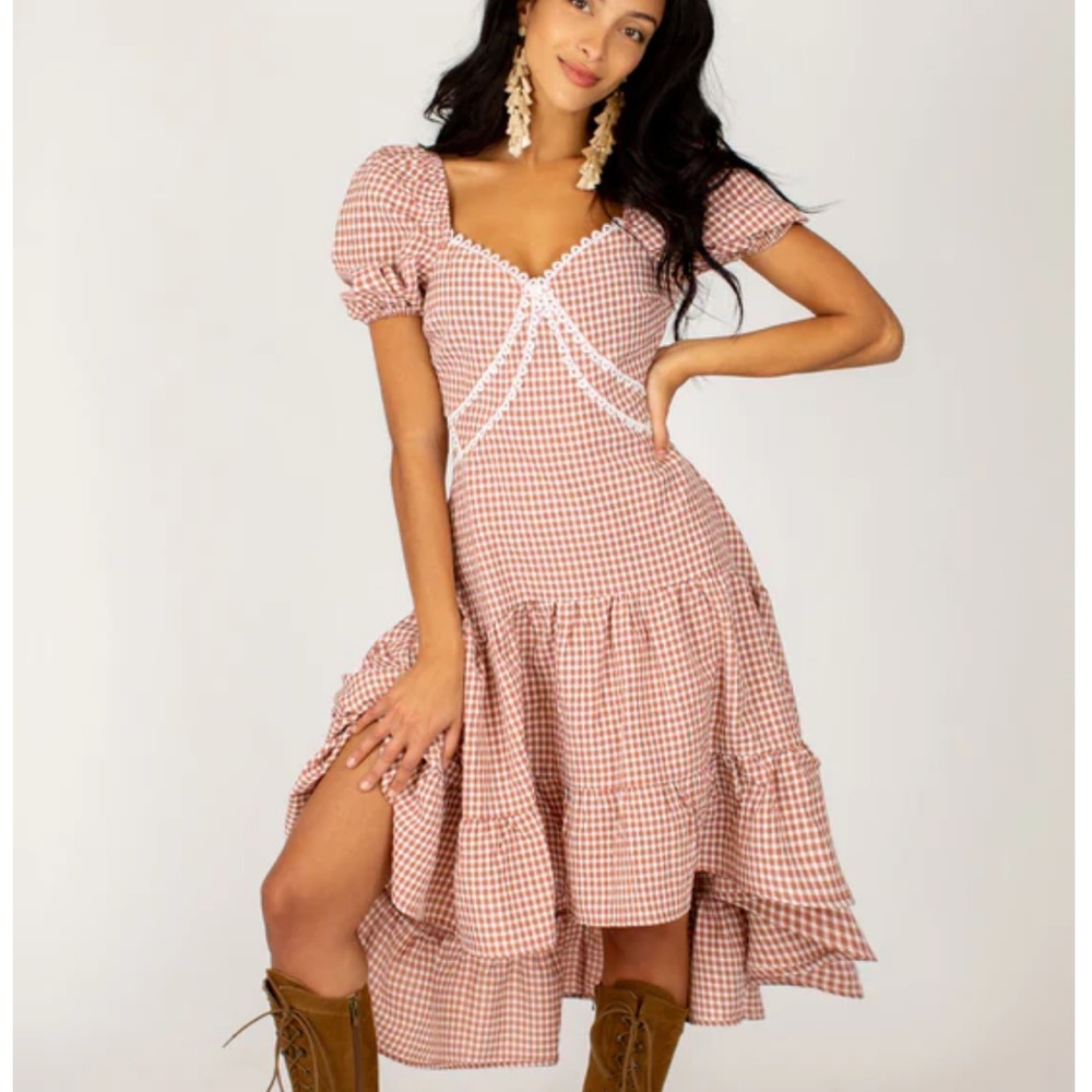 Joyfolie Malou dress in Rosette Gingham